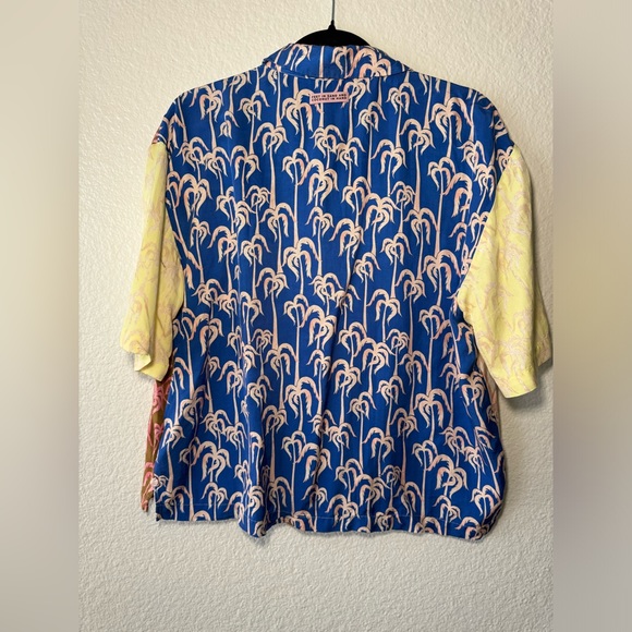 Scotch & Soda Oversized Printed Color Block Beach Button Front Shirt SIZE LARGE - Picture 2 of 5
